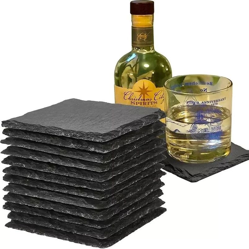 Plaque en ardoise en pierre noire pour bar et maison