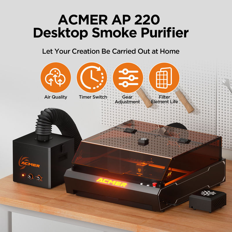 AP220 Purificateur d'air par fumée Fitrate de filtration à 3 couches 99,97% des particules de 0,03 μm Faible bruit