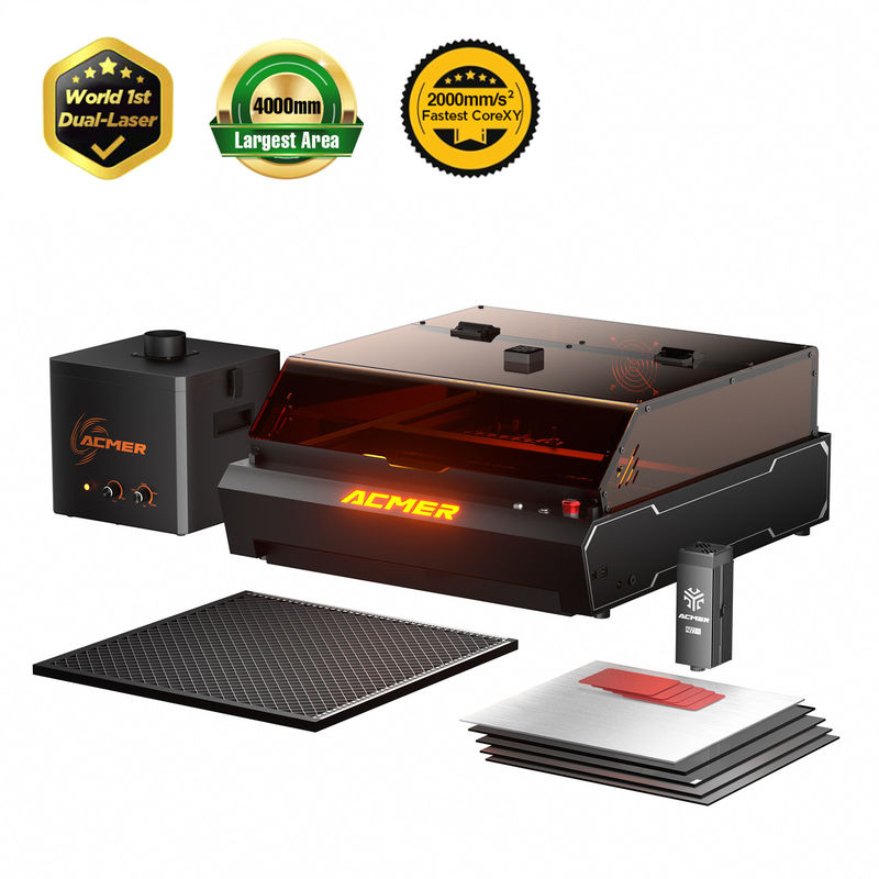Coupeuse laser à diode ACMER de 48W pour le bois et l'acrylique opaque sombre