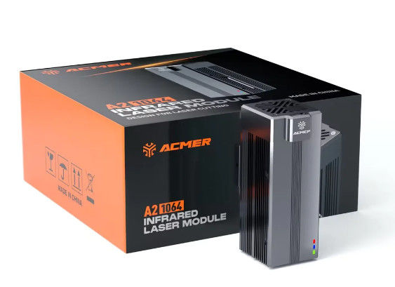 ACMER 00.3mm Spot laser circulaire 1064nm,2W Kit de module laser IR double pour gravure de métal / or / argent / platine / cuivre