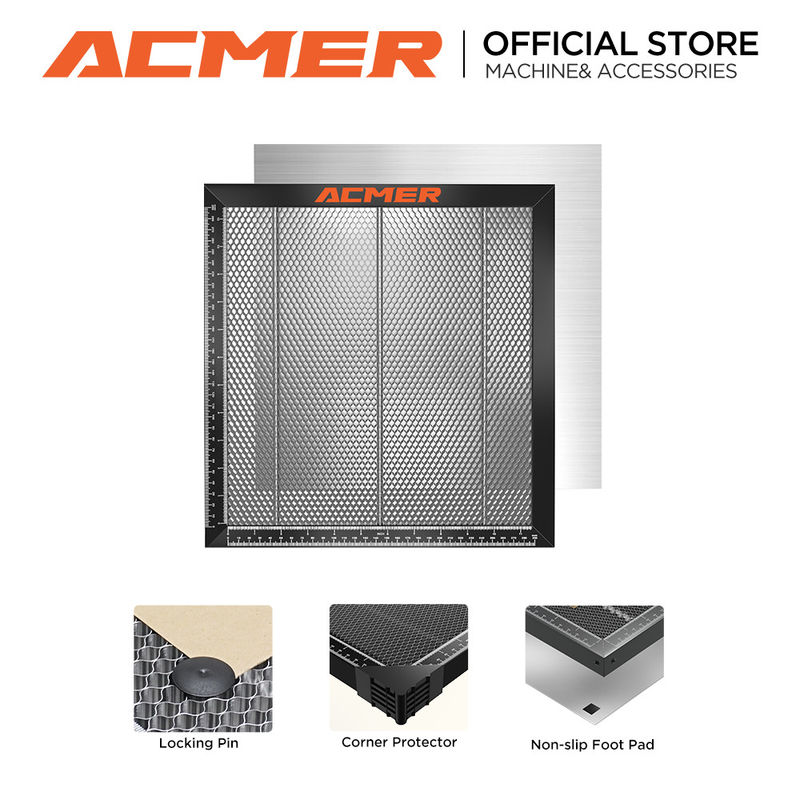 ACMER E10 Laser Honeycomb Lit 440*440mm,Low Maintenance Honeycomb Core Lit avec une surface lisse et la stabilité