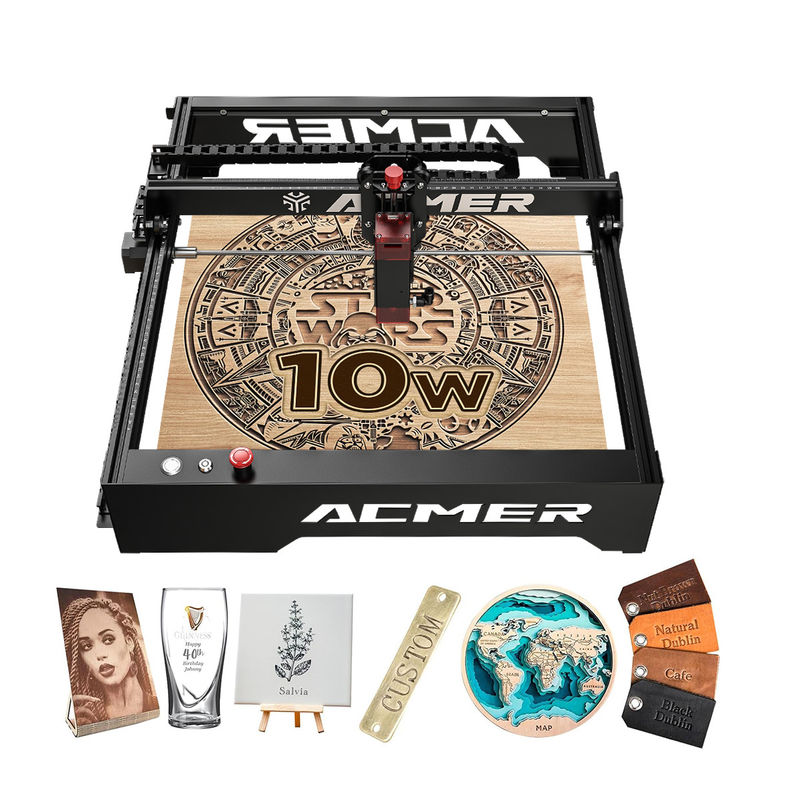 ACMER P1 10W Laser Engraver 10000mm/min Machine de gravure laser de bureau à grande vitesse, sortie laser de 20W