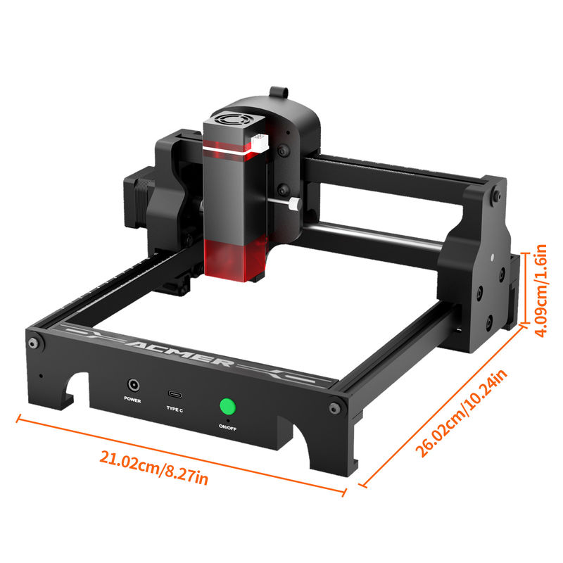 ACMER S1 mini gravure laser portable pour le bois / plastique / métal 2500mw sortie laser 130 * 130mm zone de travail