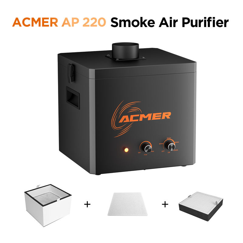 ACMER AP220 Purificateur d'air par fumée Les accessoires du graveur laser 10,6 kg 120 minutes Durée du chronomètre