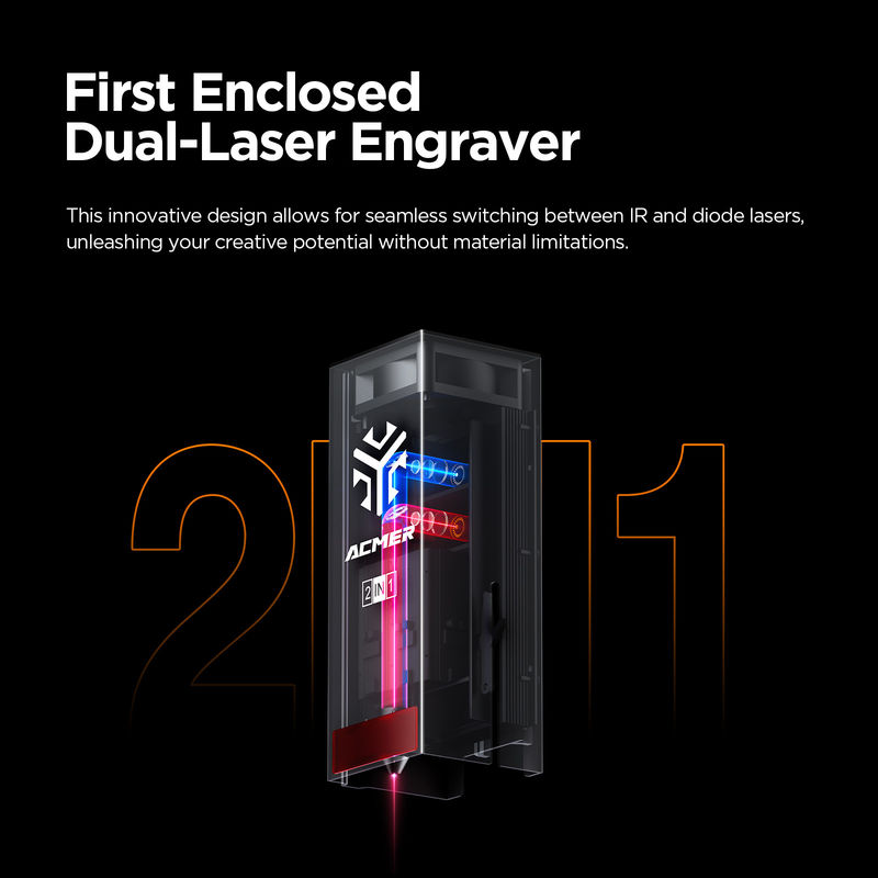 ACMER P3 Laser Engraver Machine de gravure à double découpe laser avec aide à l'air pompé pour la gravure de profilés en aluminium